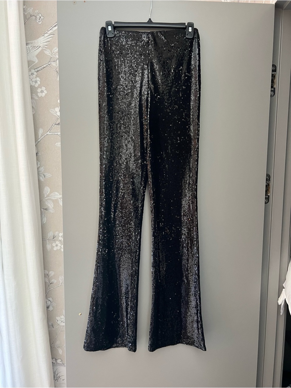 Zara Black Sequin Flare Pants - Women